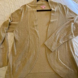 AMALIE CARDIGAN - HEATHERED CAMEL METALLIC - L